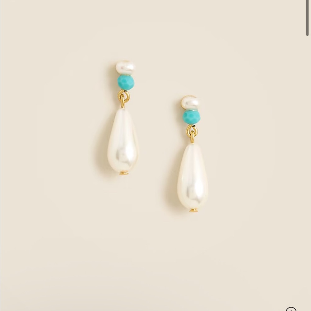 J. Crew Freshwater pearl and bead drop earrings